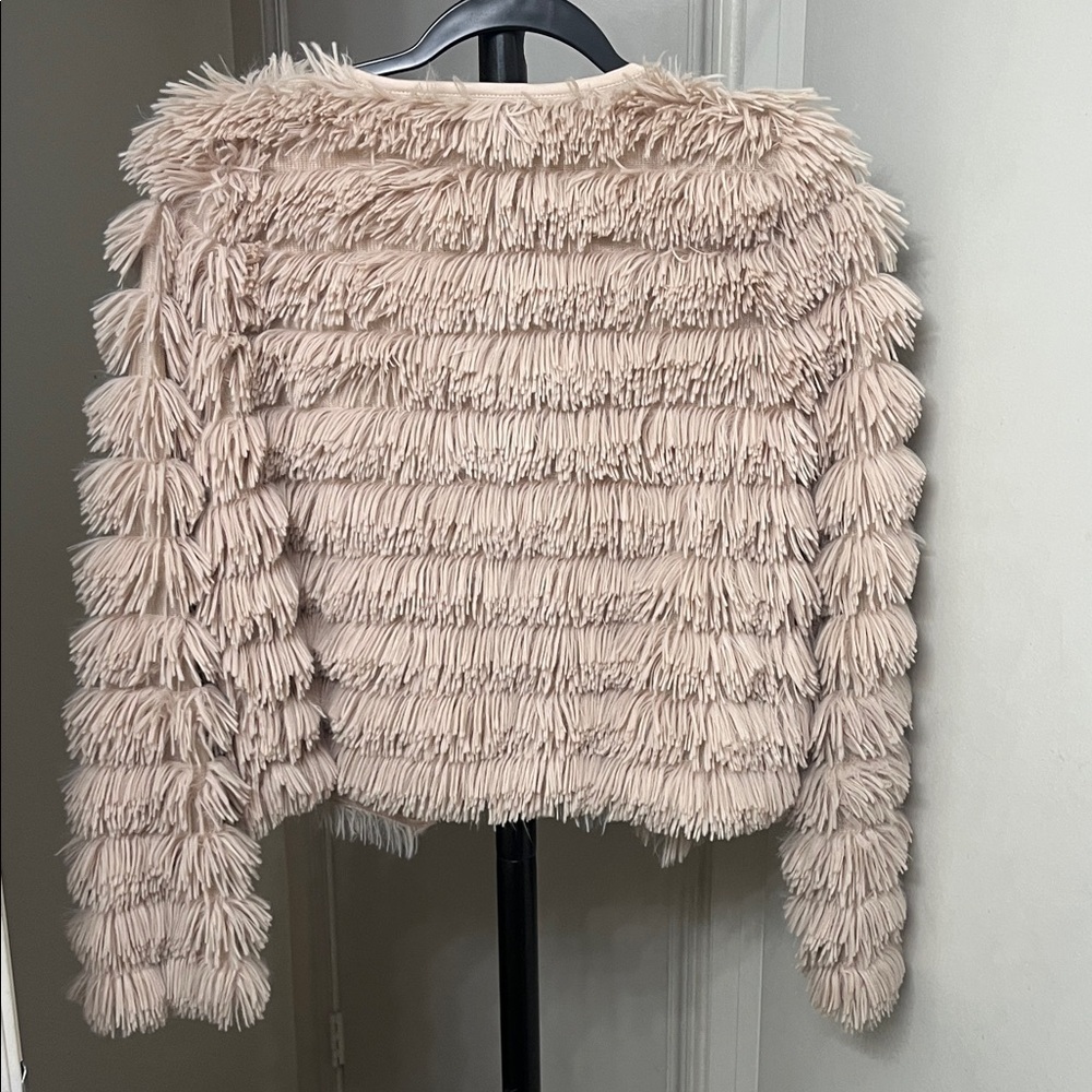Nordstrom Lark Women's Tan Teddy Fringe Jacket - Picture 6 of 6